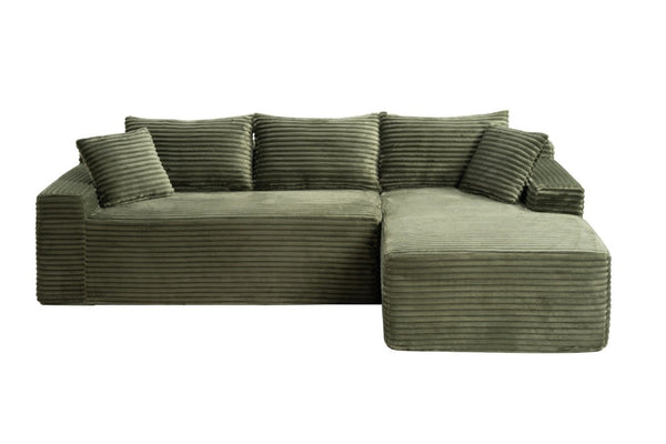 English Elm 107 Inch Modular Cloud Sectional Plush Corduroy Deep Seat L Shaped Living Room Sofa W2564S00163