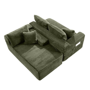English Elm 107 Inch Modular Cloud Sectional Plush Corduroy Deep Seat L Shaped Living Room Sofa W2564S00163