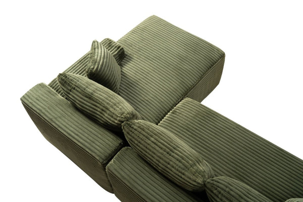 English Elm 107 Inch Modular Cloud Sectional Plush Corduroy Deep Seat L Shaped Living Room Sofa W2564S00163