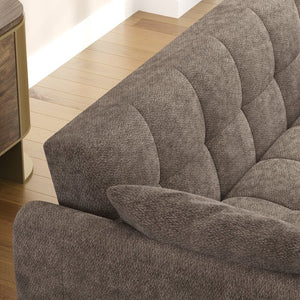 English Elm 65 Inch Chenille Futon Sofa Bed with Adjustable Back Storage and Plush Foam Fill W2564S00173