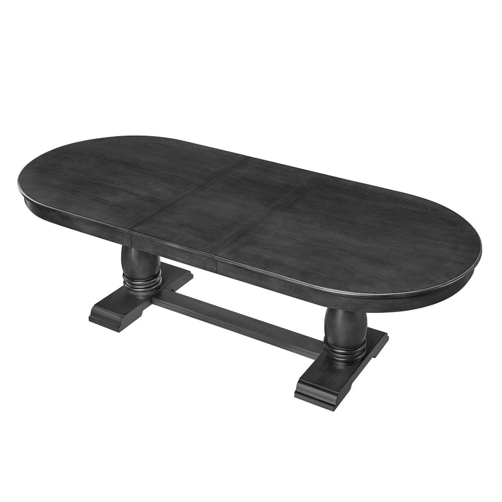 English Elm 94.06 Inch Wood Veneer Extendable Dining Table Mid-century Pedestal Base Seats 8 W2582P205317