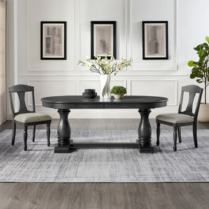 English Elm 94.06 Inch Wood Veneer Extendable Dining Table Mid-century Pedestal Base Seats 8 W2582P205317