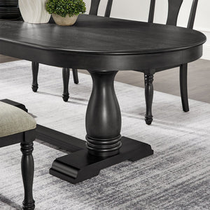 English Elm 94.06 Inch Wood Veneer Extendable Dining Table Mid-century Pedestal Base Seats 8 W2582P205317
