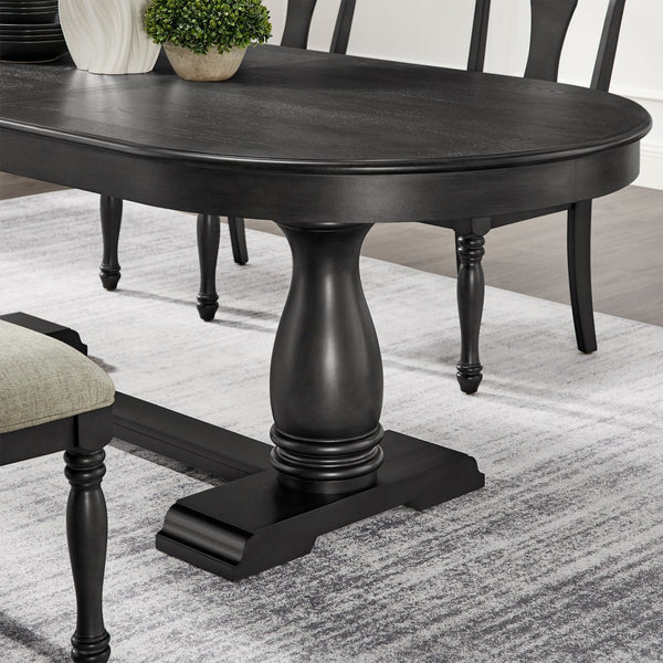 English Elm 94.06 Inch Wood Veneer Extendable Dining Table Mid-century Pedestal Base Seats 8 W2582P205317