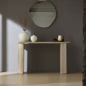 English Elm 55.12 Inch Faux Marble Console Table Slim Mdf Sofa Entryway Hallway Modern Decor W2582P483809