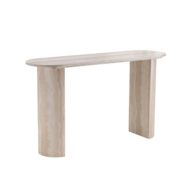 English Elm 55.12 Inch Faux Marble Console Table Slim Mdf Sofa Entryway Hallway Modern Decor W2582P483809