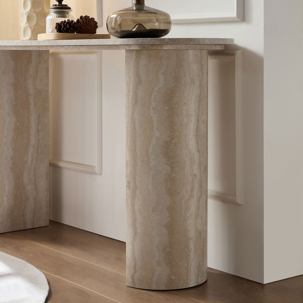 English Elm 55.12 Inch Faux Marble Console Table Slim Mdf Sofa Entryway Hallway Modern Decor W2582P483809
