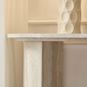 English Elm 55.12 Inch Faux Marble Console Table Slim Mdf Sofa Entryway Hallway Modern Decor W2582P483809