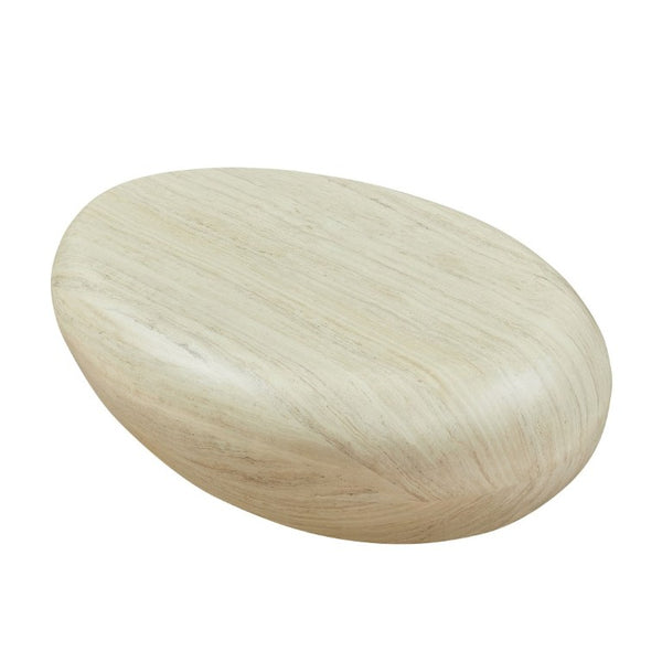English Elm 43.31''Fiberglass Elliptical Coffee Table Sculptural Stone Texture Organic Modern Living Room W2582P532870