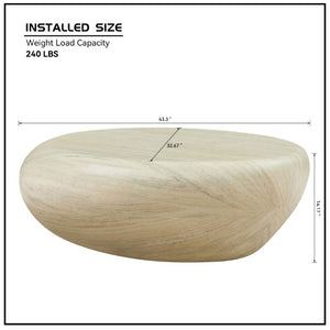 English Elm 43.31''Fiberglass Elliptical Coffee Table Sculptural Stone Texture Organic Modern Living Room W2582P532870