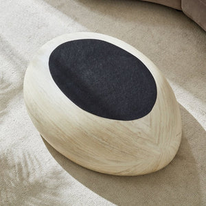 English Elm 43.31''Fiberglass Elliptical Coffee Table Sculptural Stone Texture Organic Modern Living Room W2582P532870