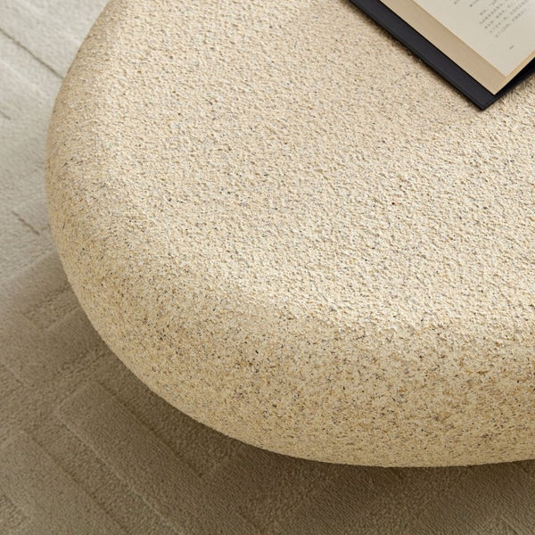English Elm 53.35''Fiberglass Elliptical Coffee Table Sculptural Faux Rock Organic Form Living Room W2582P540790