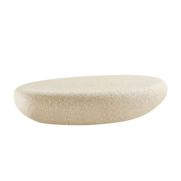 English Elm 53.35''Fiberglass Elliptical Coffee Table Sculptural Faux Rock Organic Form Living Room W2582P540790