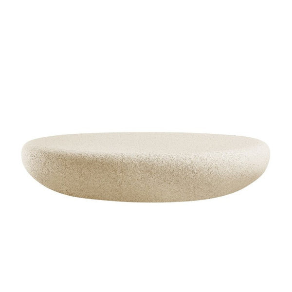 English Elm 53.35''Fiberglass Elliptical Coffee Table Sculptural Faux Rock Organic Form Living Room W2582P540790