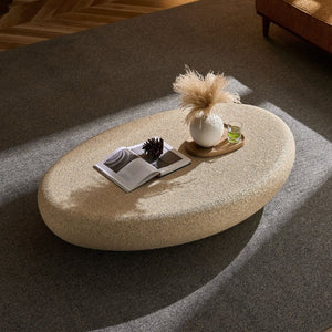English Elm 53.35''Fiberglass Elliptical Coffee Table Sculptural Faux Rock Organic Form Living Room W2582P540790