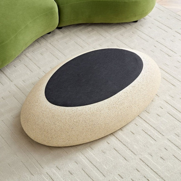 English Elm 53.35''Fiberglass Elliptical Coffee Table Sculptural Faux Rock Organic Form Living Room W2582P540790
