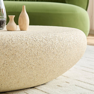 English Elm 53.35''Fiberglass Elliptical Coffee Table Sculptural Faux Rock Organic Form Living Room W2582P540790