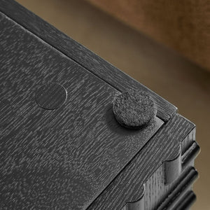 English Elm 20.47 Geometric Embossed MDF Nightstand with 2 Drawers for Bedroom Storage Black W2582P542310