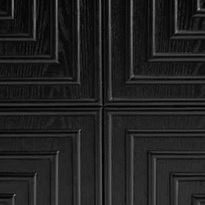 English Elm 20.47 Geometric Embossed MDF Nightstand with 2 Drawers for Bedroom Storage Black W2582P542310