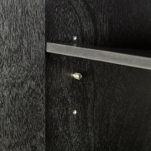 English Elm 20.47 Geometric Embossed MDF Nightstand with 2 Drawers for Bedroom Storage Black W2582P542310