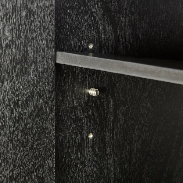 English Elm 20.47 Geometric Embossed MDF Nightstand with 2 Drawers for Bedroom Storage Black W2582P542310