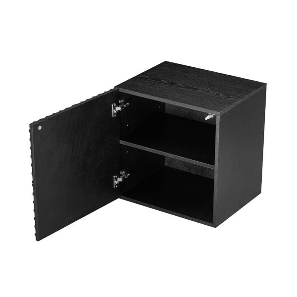 English Elm 20.47 Geometric Embossed MDF Nightstand with 2 Drawers for Bedroom Storage Black W2582P542310