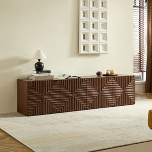 English Elm 20.47 Geometric Embossed MDF Nightstand with 2 Drawers for Bedroom Storage Brown W2582P542313