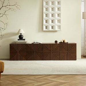 English Elm 20.47 Geometric Embossed MDF Nightstand with 2 Drawers for Bedroom Storage Brown W2582P542313