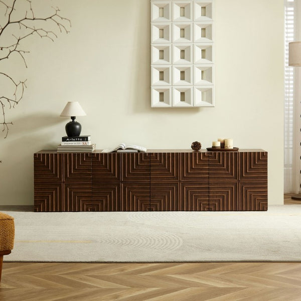 English Elm 20.47 Geometric Embossed MDF Nightstand with 2 Drawers for Bedroom Storage Brown W2582P542313