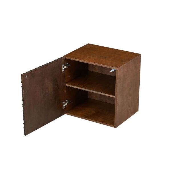 English Elm 20.47 Geometric Embossed MDF Nightstand with 2 Drawers for Bedroom Storage Brown W2582P542313