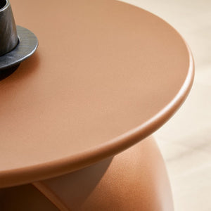 English Elm 19.69 Crescent Side Table with Cat Cave Base MDF Top Fiberglass No Assembly Brown W2582P581180