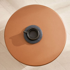 English Elm 19.69 Crescent Side Table with Cat Cave Base MDF Top Fiberglass No Assembly Brown W2582P581180