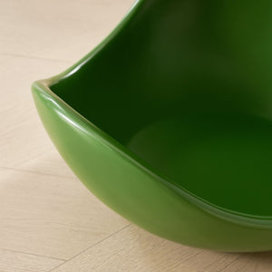English Elm 19.69 Crescent Side Table with Cat Cave Base MDF Top Fiberglass No Assembly Green W2582P581185