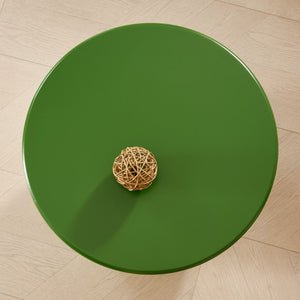 English Elm 19.69 Crescent Side Table with Cat Cave Base MDF Top Fiberglass No Assembly Green W2582P581185