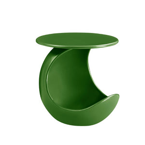English Elm 19.69 Crescent Side Table with Cat Cave Base MDF Top Fiberglass No Assembly Green W2582P581185