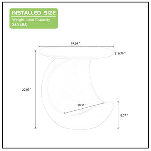 English Elm 19.69 Crescent Side Table with Cat Cave Base MDF Top Fiberglass No Assembly Green W2582P581185