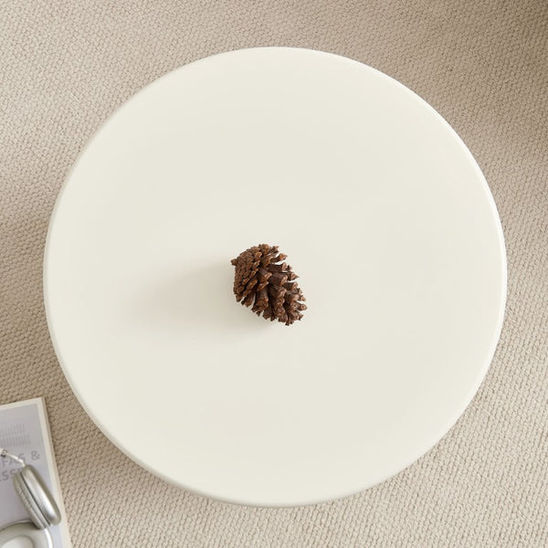 English Elm 19.69 Crescent Side Table with Cat Cave Base MDF Top Fiberglass No Assembly White W2582P581196