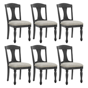 English Elm (1 Table+6 Chairs) Mid-century Extendable Rubberwood Dining Set Seats Eight Upholstered W2582S00146