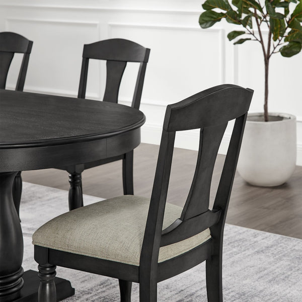 English Elm (1 Table+6 Chairs) Mid-century Extendable Rubberwood Dining Set Seats Eight Upholstered W2582S00146