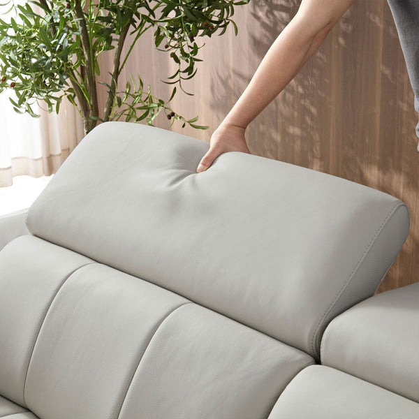 English Elm Wall-hugger Genuine Leather L-shaped Reclining Sofa with Usb Port for Theater Spaces W2582S00175
