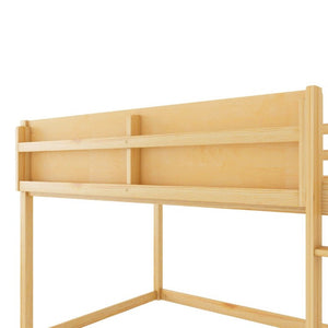 English Elm Low Profile Twin Over Solid Pine Bunk Bed with Convertible Loft for Kids Natural W2593P480604