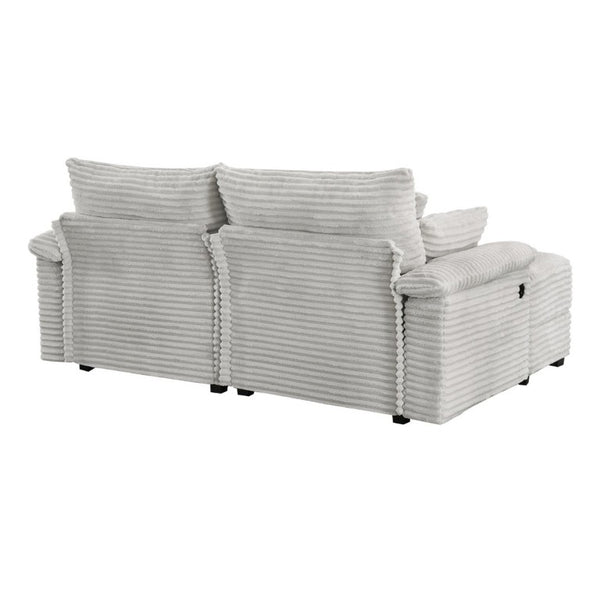 English Elm Double Chaise Lounge Corduroy Set with Flip Top Storage Ottomans and USB Ports W2606S00012