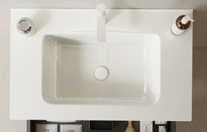 English Elm Bron Rectangular Ceramic Wall Mount Bathroom Basin with Glossy White Integrated Design W2615P240195
