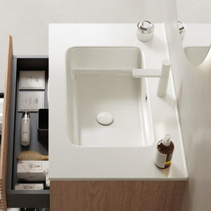 English Elm Bron Rectangular Ceramic Wall Mount Bathroom Basin with Glossy White Integrated Design W2615P240195
