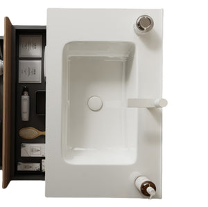 English Elm Bron Rectangular Ceramic Wall Mount Bathroom Basin with Glossy White Integrated Design W2615P240195