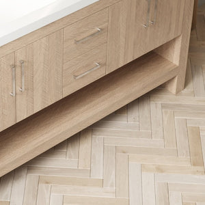 English Elm Lucci 60 Inch Freestanding Vanity Base Cabinet Herringbone Plywood Light Oak Finish W2615P247937