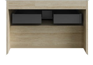 English Elm Frigga Floating Bathroom Vanity Cabinet with Oak Finish LED Shelf and Soft Close Drawer W2615P330779