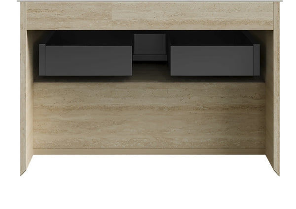 English Elm Frigga Floating Bathroom Vanity Cabinet with Oak Finish LED Shelf and Soft Close Drawer W2615P330779