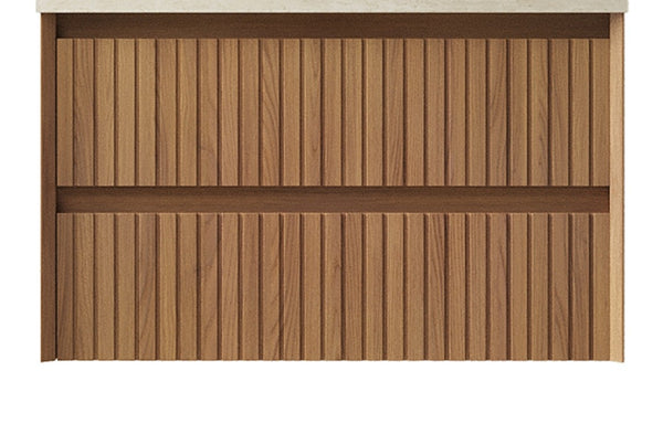English Elm Tilley Floating Bathroom Vanity Cabinet Oak Woodgrain Finish Two Drawer Storage W2615P404175