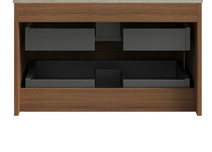 English Elm Tilley Floating Bathroom Vanity Cabinet Oak Woodgrain Finish Two Drawer Storage W2615P404175